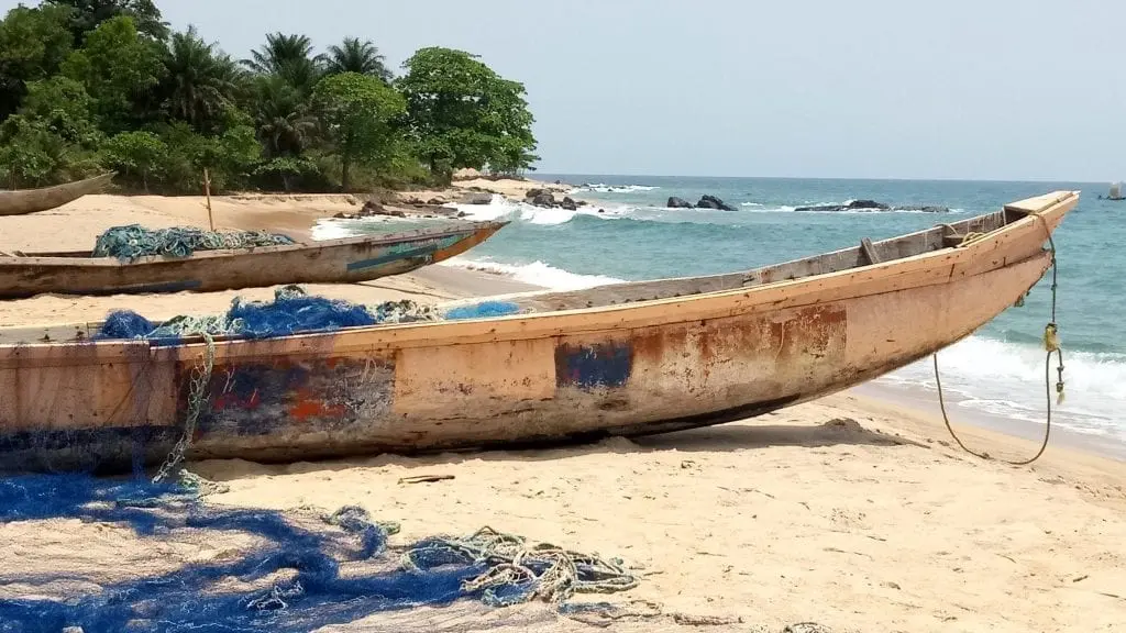 Fishing boats on Robertsport beach