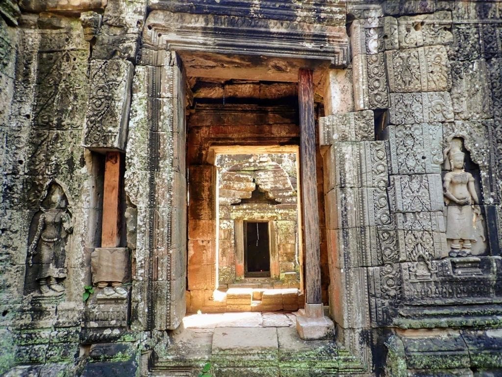 Ruined temple door at Angkor Archaeological Park, Siem Reap
