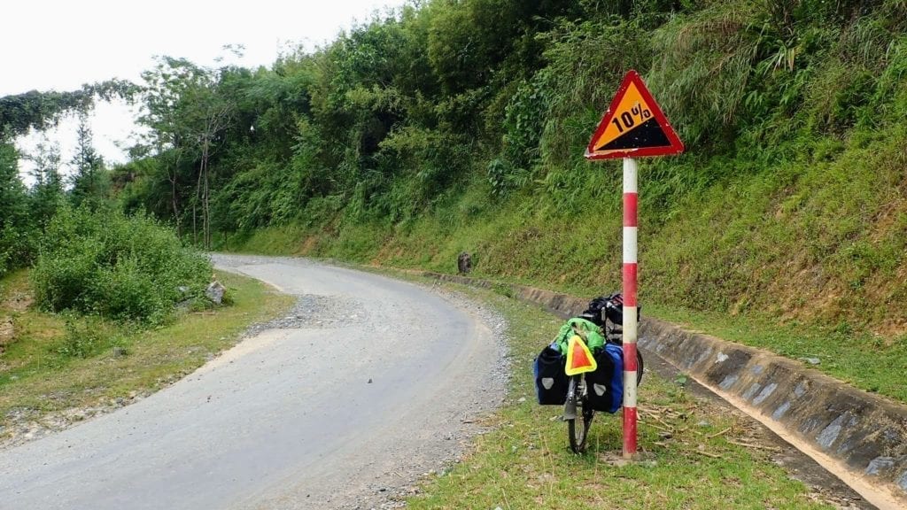 Uphill road sign
