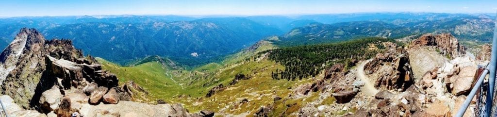 Panorama view of valley from Sierra Buttes Lookout Tower