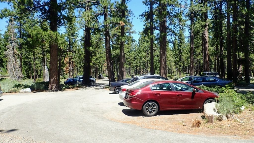 Parking lot at Mt Tallac trailhead