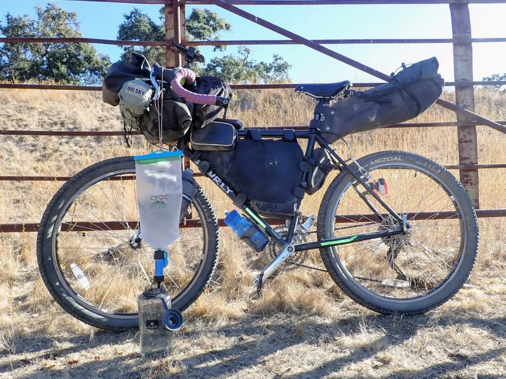 carrying tent on bike