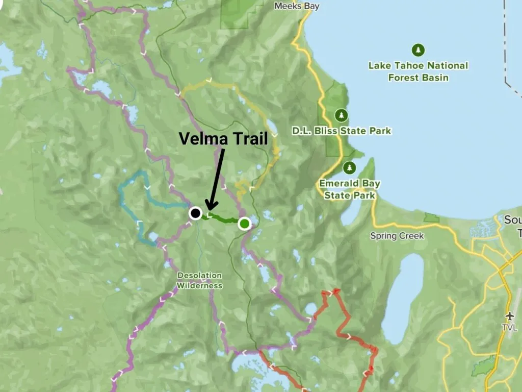 Desolation wilderness clearance trail map