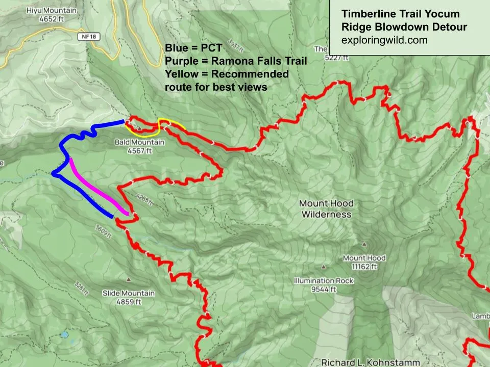 Timberline trail outlet campsites